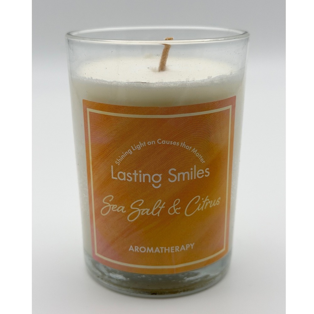 Lasting Smiles Candle 6.87 oz Sea Salt & Citrus Aromatherapy Soy Blend NEW